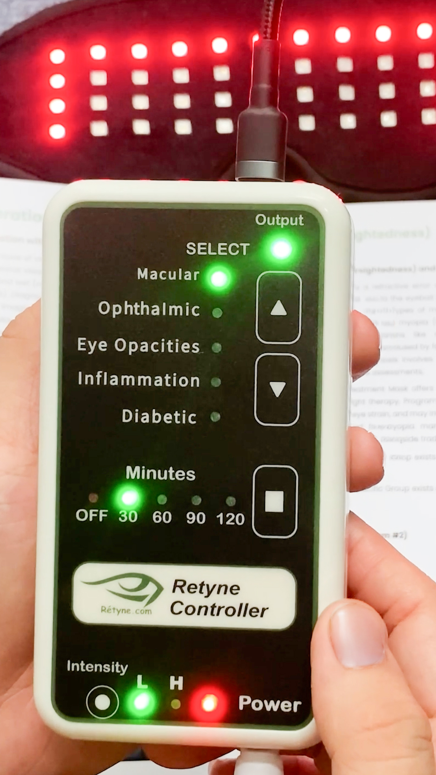 Retyne Controller with program, timer and intensity controls